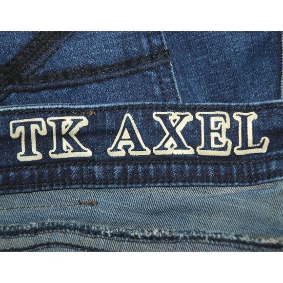 TX AXEL Mens Dark Wash Blue Jeans Size 34X32 Slim Boot Cut Western Casual - Picture 8 of 11